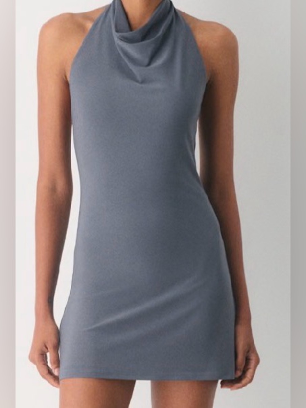Aritzia Red Halter Cowl Mini Dress
